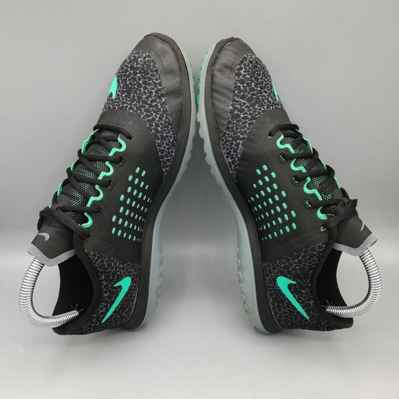 Nike FS Lite Run 2 Black Green Running Shoes - Women's 8.5 - Picture 6 of 8